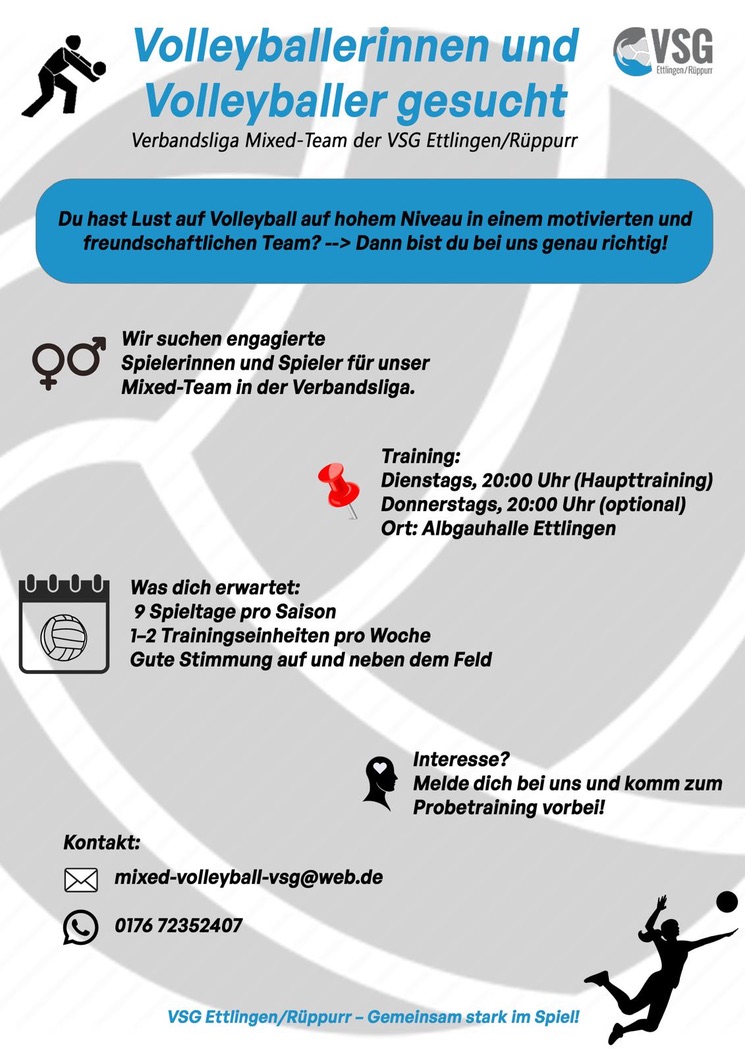Flyer - VC Ettlingen - Verbandsliga Mixed